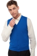 Cashmere men waistcoat sleeveless sweaters basile lapis blue 2xl