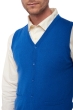 Cashmere men waistcoat sleeveless sweaters basile lapis blue 2xl