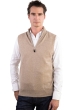 Cashmere men waistcoat sleeveless sweaters texas natural brown 2xl