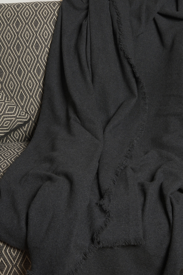 Cashmere accessories blanket toodoo plain l 220 x 220 carbon 220x220cm
