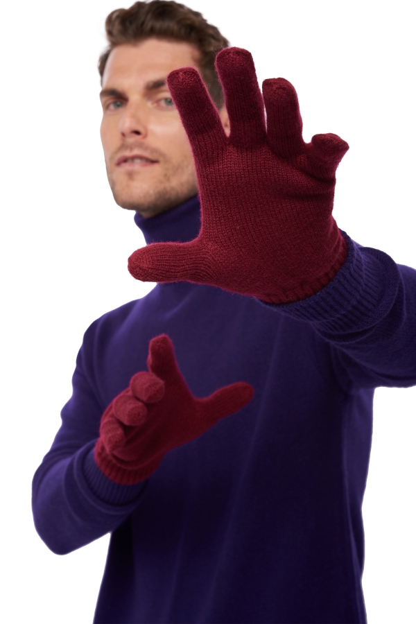 Cashmere accessories gloves manous bordeaux 27 x 14 cm