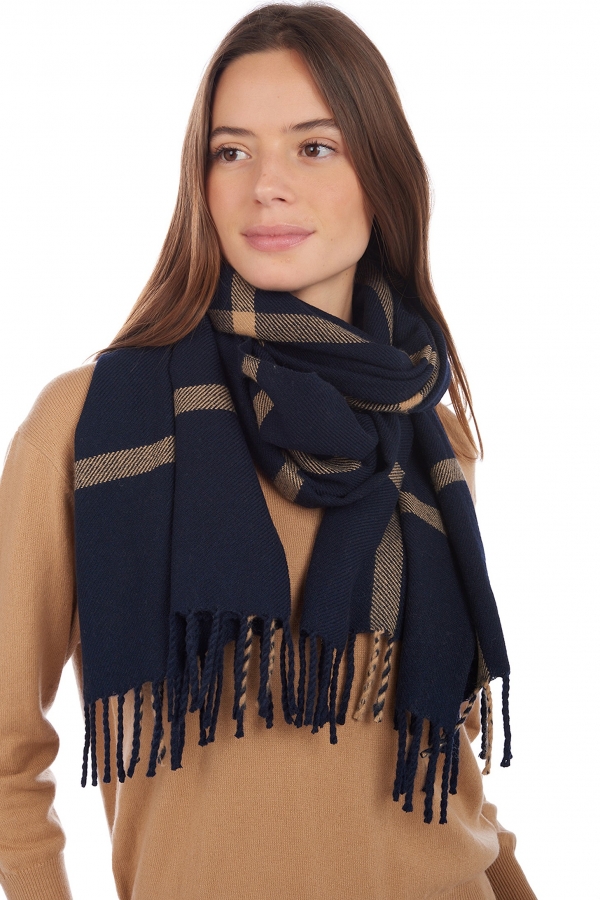 Cashmere accessories scarves mufflers amsterdam dress blue camel 50 x 210 cm
