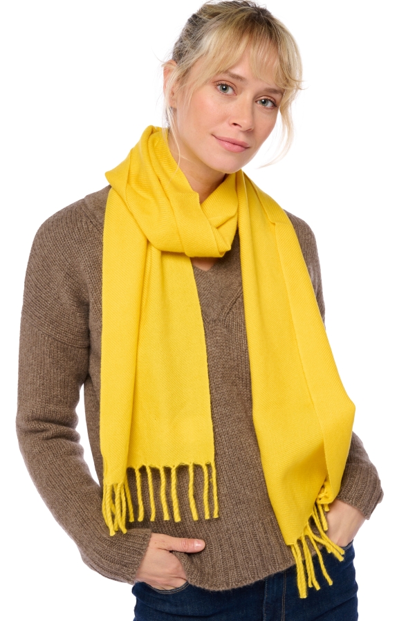 Cashmere accessories scarves mufflers kazu170 cyber yellow 170 x 25 cm