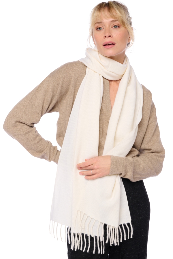 Cashmere accessories scarves mufflers kazu200 milk 200 x 35 cm