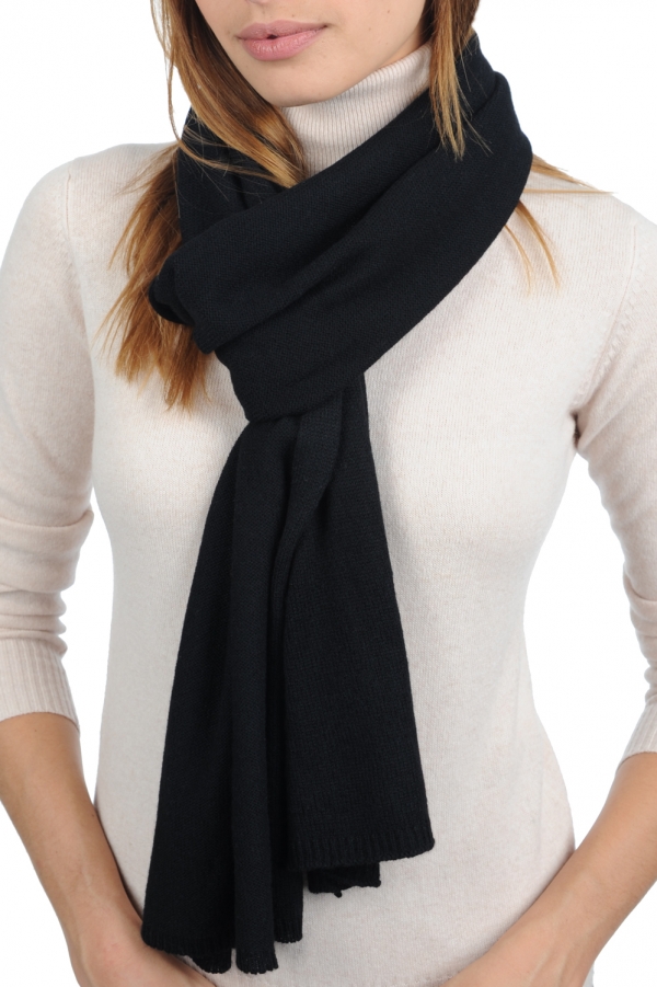 Cashmere accessories scarves mufflers miaou black 210 x 38 cm
