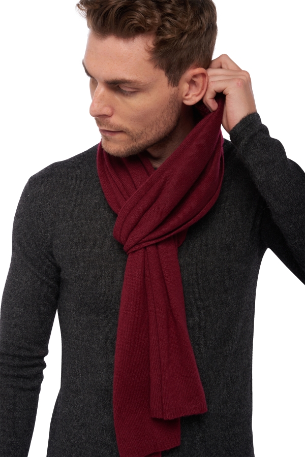 Cashmere accessories scarves mufflers miaou bordeaux 210 x 38 cm