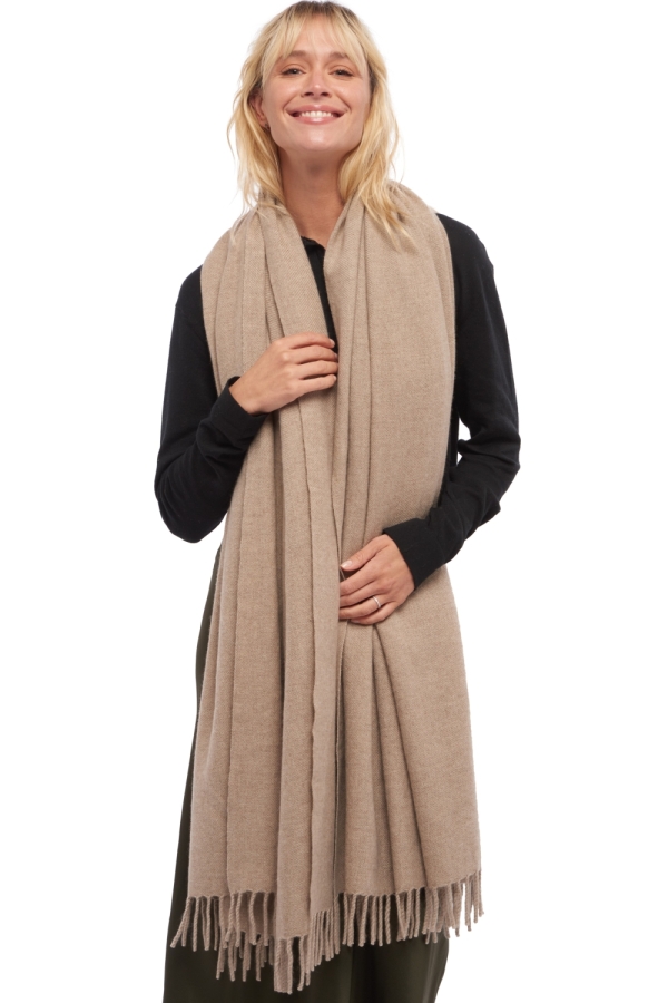 Cashmere accessories scarves mufflers niry natural brown 200x90cm