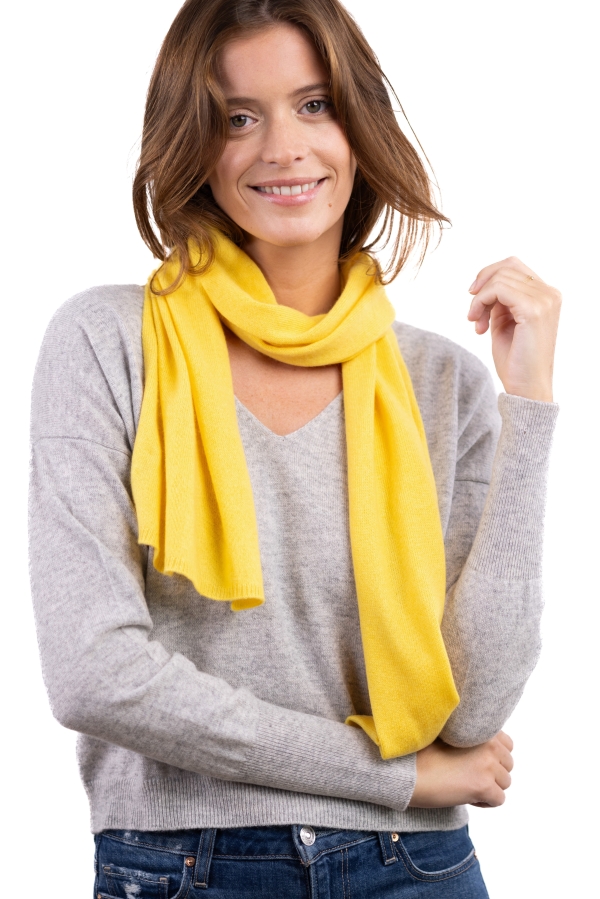 Cashmere accessories scarves mufflers ozone daffodil 160 x 30 cm