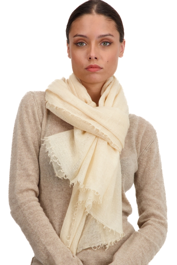 Cashmere accessories scarves mufflers tonka white smocke 200 cm x 120 cm