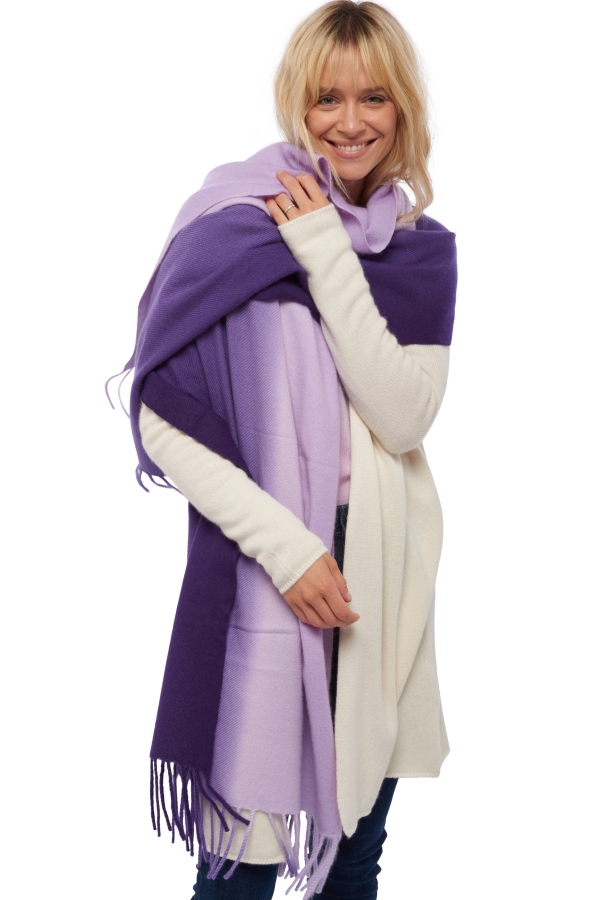 Cashmere accessories scarves mufflers vaasa deep purple lilas 200 x 70 cm