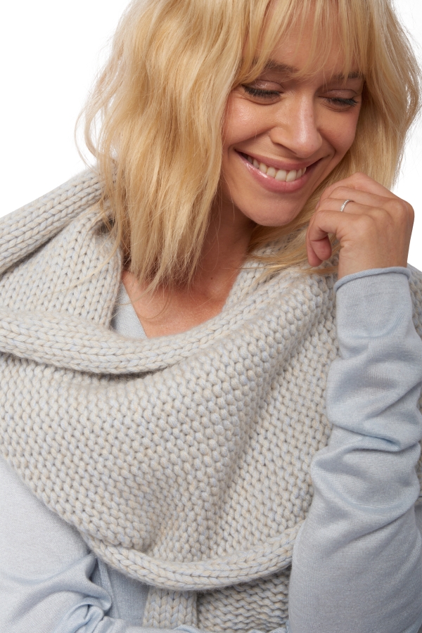 Cashmere accessories scarves mufflers venus ciel natural beige 200 x 38 cm