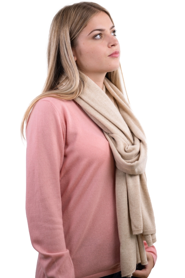 Cashmere accessories scarves mufflers zory natural beige 200 x 50 cm