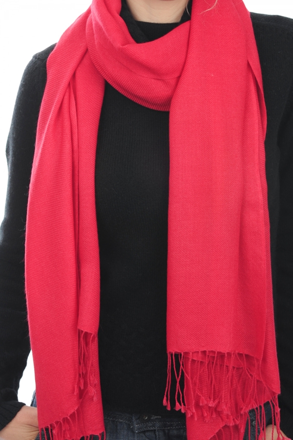 Cashmere accessories shawls diamant flashing red coral 204 cm x 92 cm