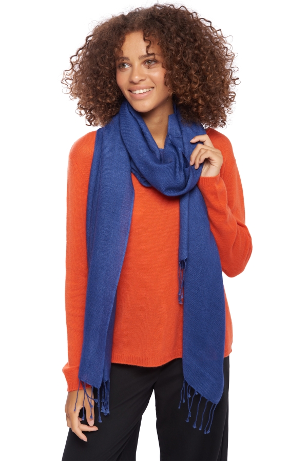 Cashmere accessories shawls diamant twilight blue 204 cm x 92 cm