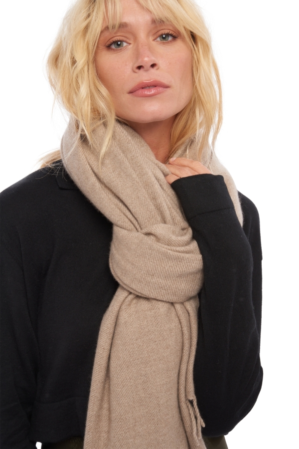 Cashmere accessories shawls niry natural brown 200x90cm