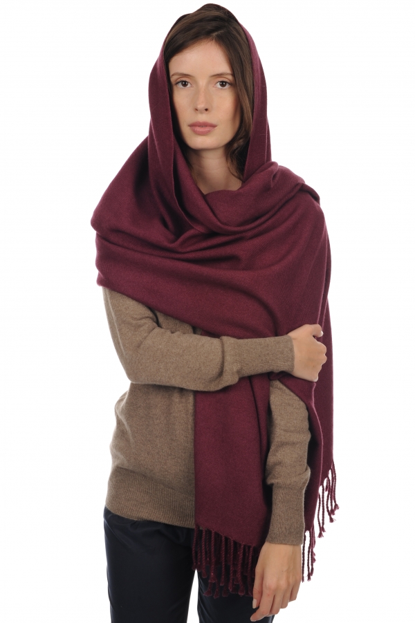 Cashmere accessories shawls niry prune 200x90cm