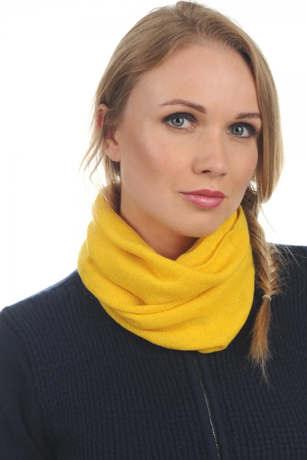 Cashmere accessories snood fraise cyber yellow 55x25cm