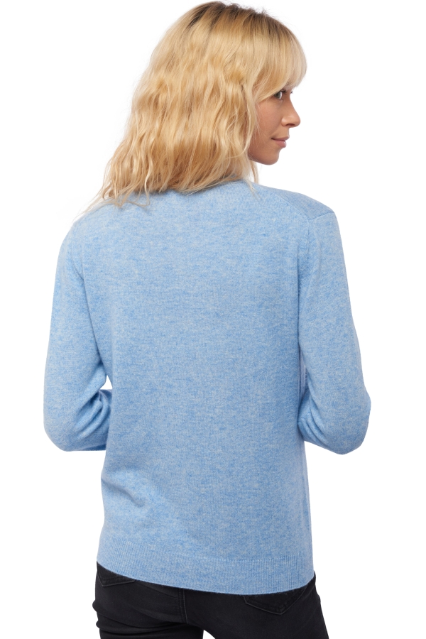 Cashmere ladies basic sweaters at low prices tyra first powder blue xs