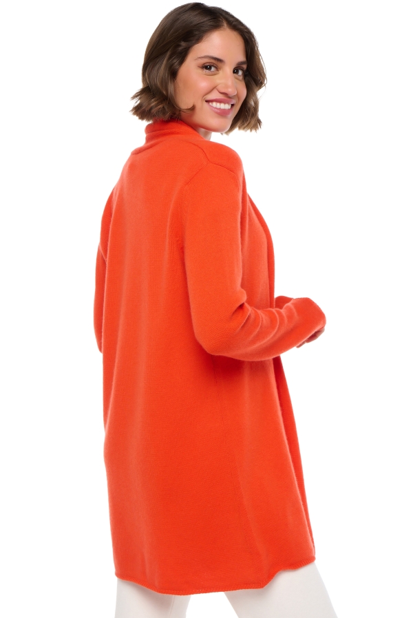 Cashmere ladies cardigans fauve bloody orange 2xl