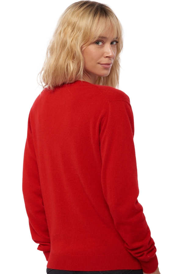 Cashmere ladies cardigans taline first chilli red m