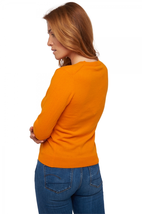 Cashmere ladies cardigans taline first orange xs