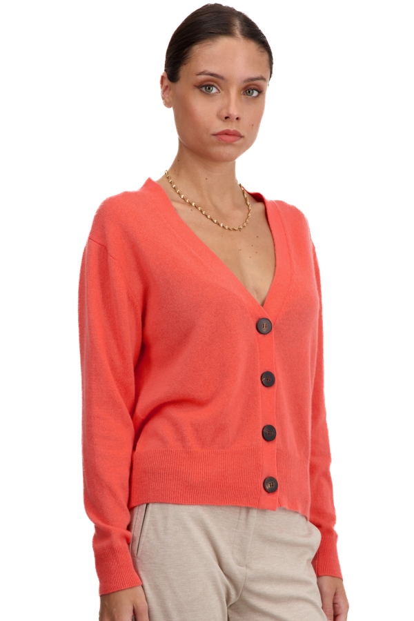Cashmere ladies cardigans talitha coral m