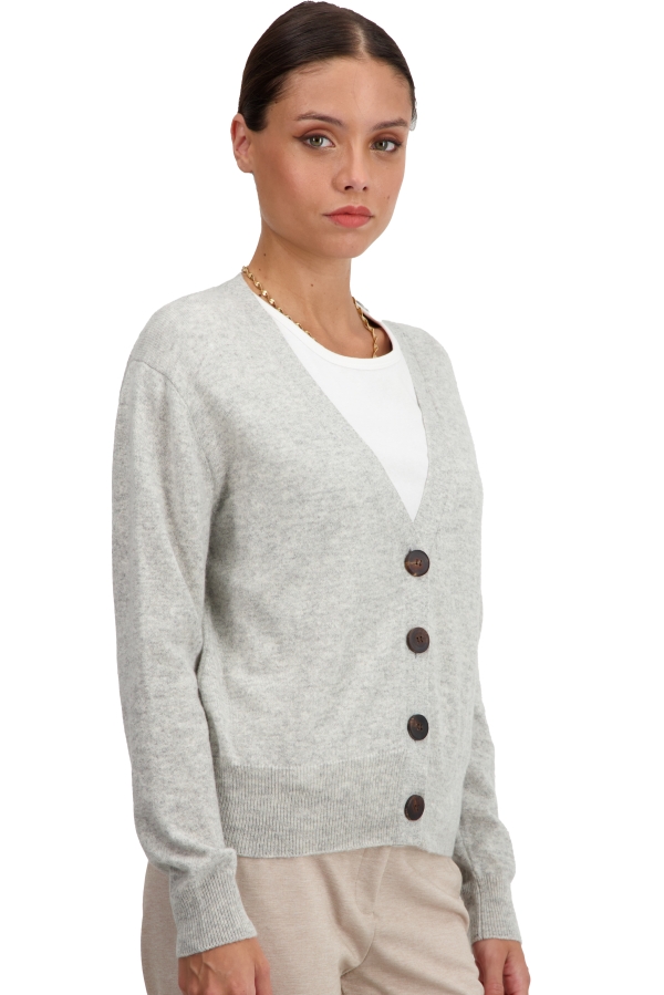 Cashmere ladies cardigans talitha flanelle chine m