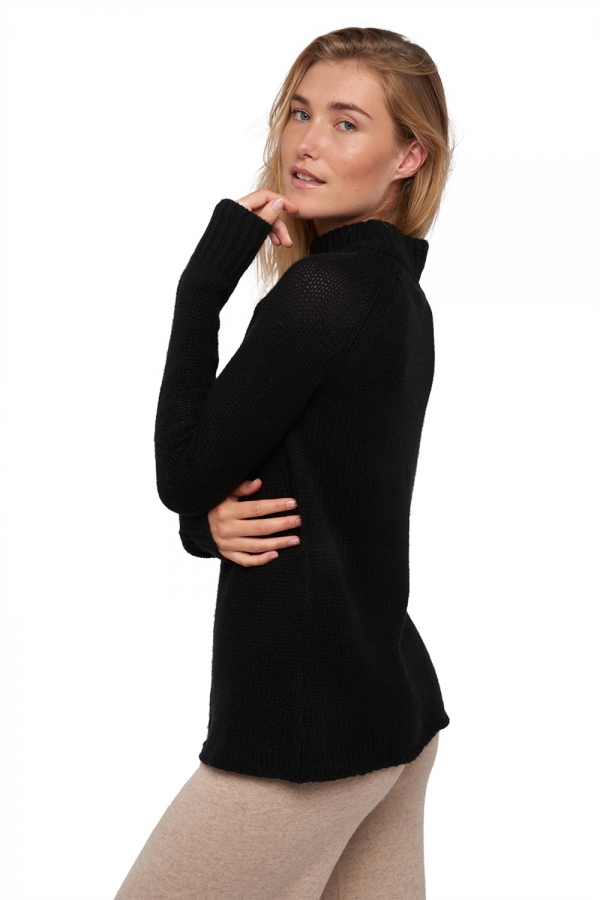 Cashmere ladies chunky sweater louisa black 2xl