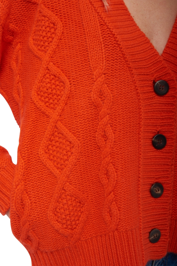 Cashmere ladies chunky sweater valaska bloody orange m