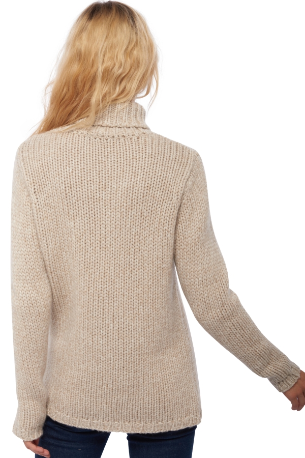Cashmere ladies chunky sweater vicenza natural ecru natural stone l