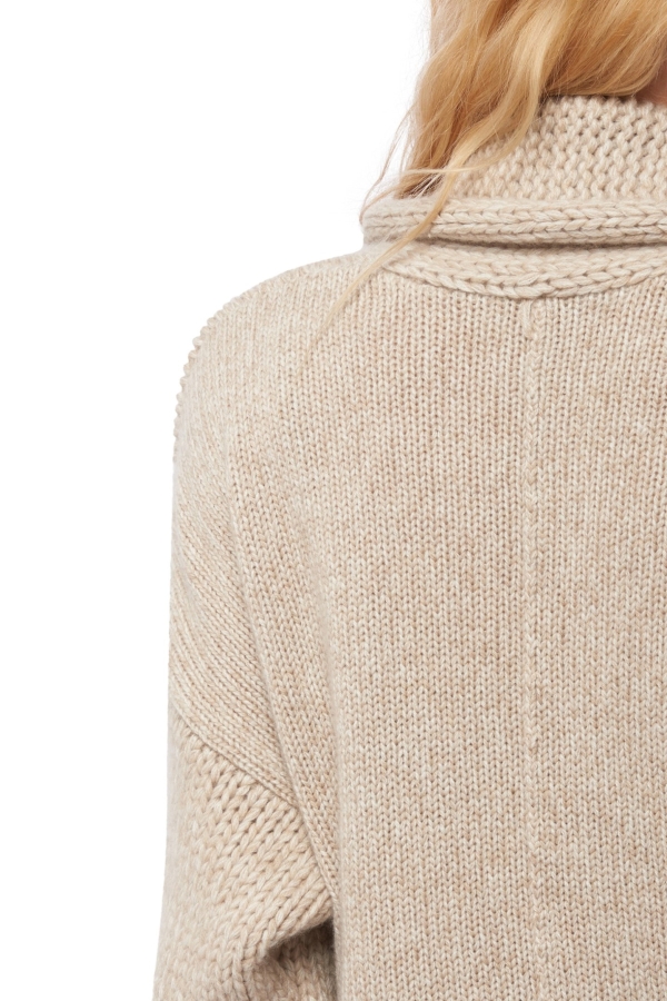 Cashmere ladies chunky sweater vienne natural ecru natural stone 3xl