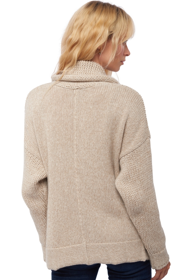 Cashmere ladies chunky sweater vienne natural ecru natural stone xl