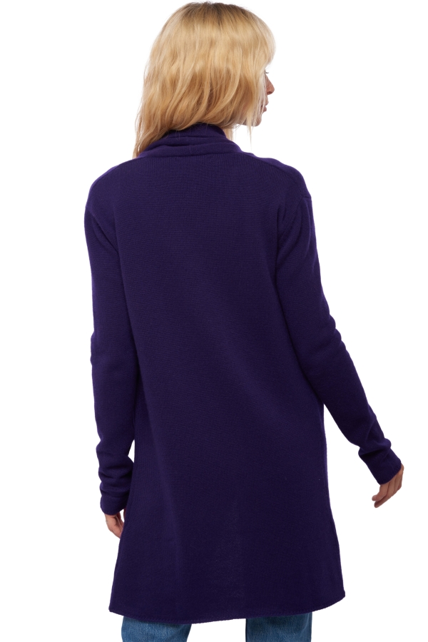 Cashmere ladies dresses coats perla deep purple m