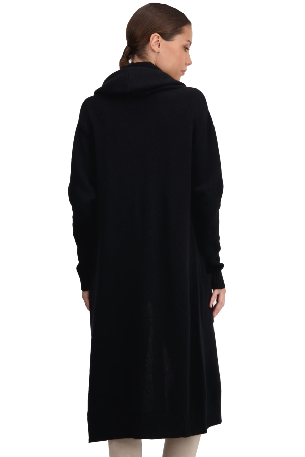 Cashmere ladies dresses coats thonon black 4xl