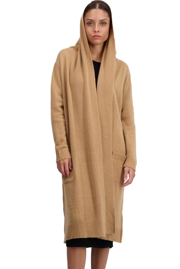 Cashmere ladies dresses coats thonon camel 4xl