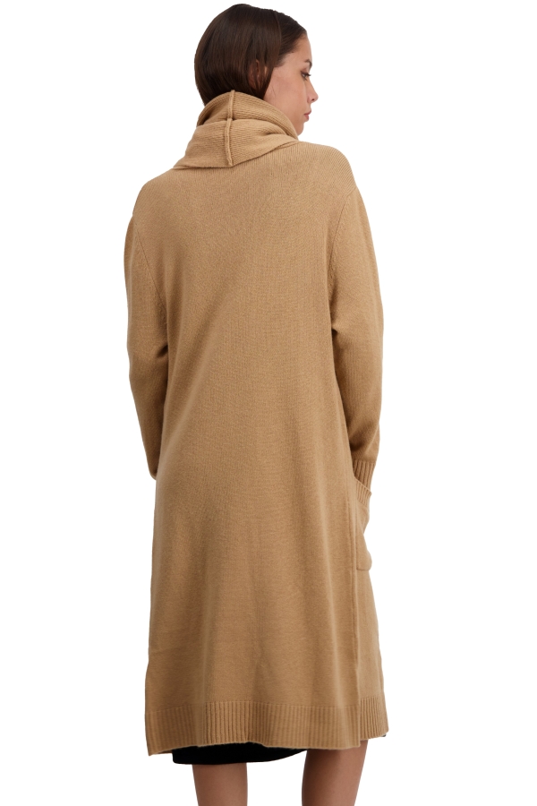 Cashmere ladies dresses coats thonon camel xl