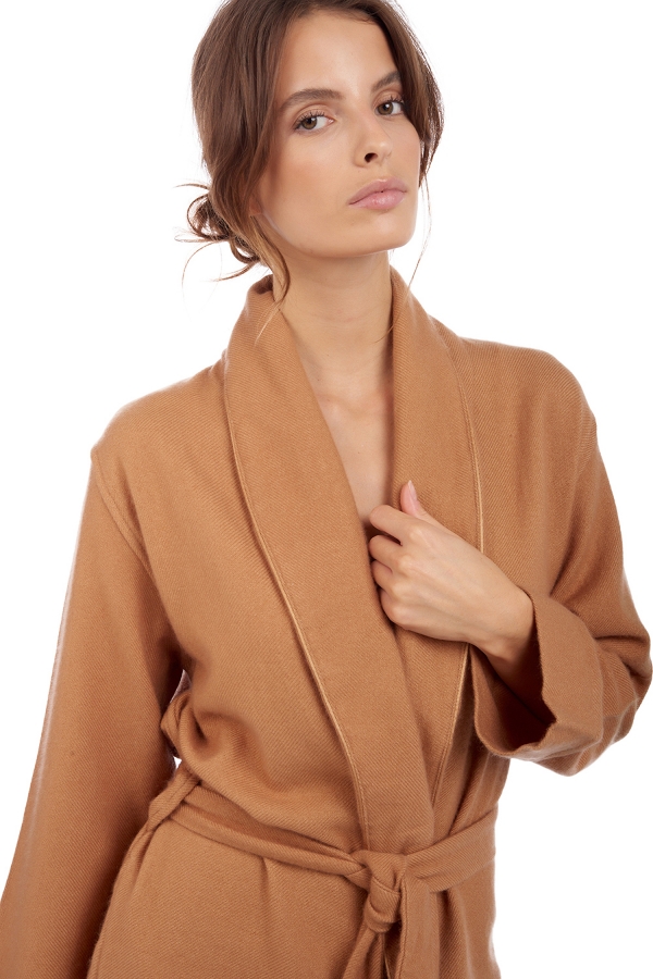 Cashmere ladies dressing gown mylady camel desert s2
