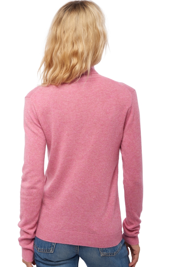 Cashmere ladies roll neck tale first carnation pink s