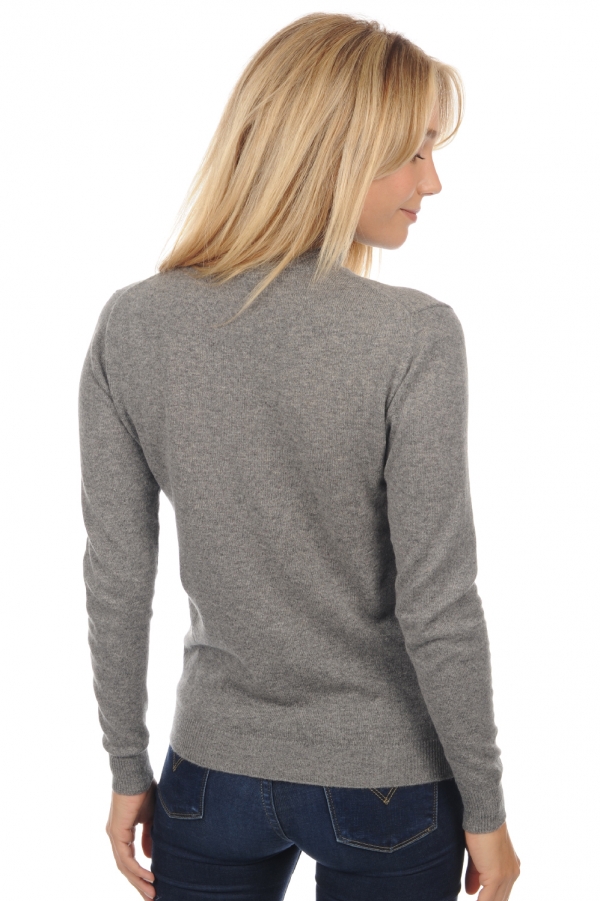 Cashmere ladies roll neck tale first grey marl s