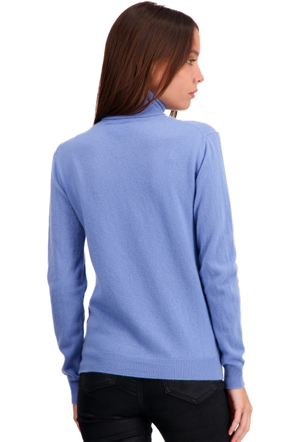 Cashmere ladies roll neck tale first light blue l