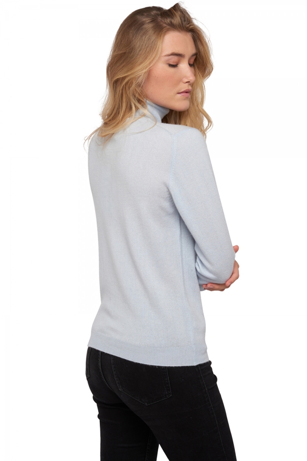 Cashmere ladies roll neck tale first sky blue m