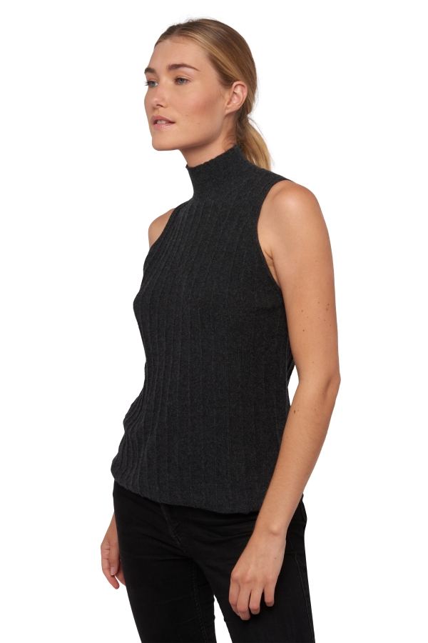 Cashmere ladies roll neck wiky matt charcoal s