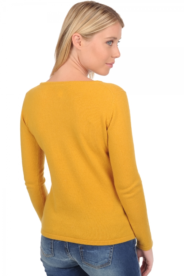 Cashmere ladies round necks solange mustard 2xl