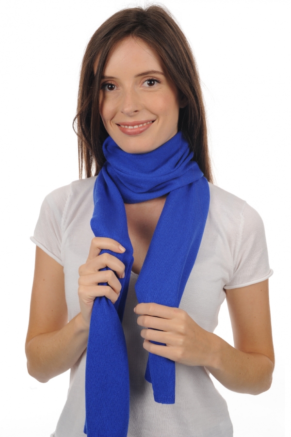 Cashmere ladies scarves mufflers ozone lapis blue 160 x 30 cm