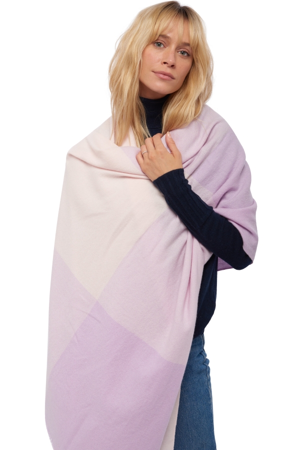 Cashmere ladies scarves mufflers verona lilas shinking violet 225 x 75 cm