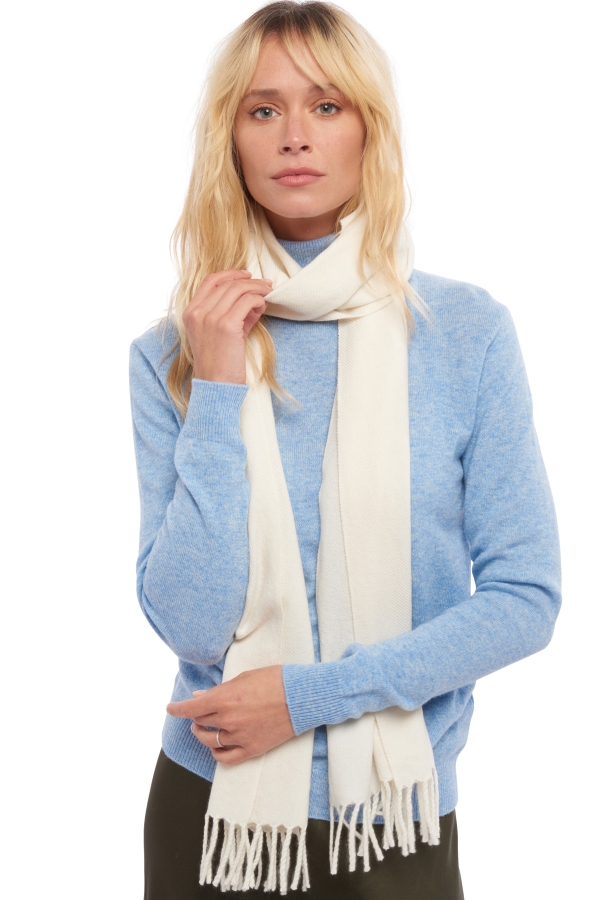 Cashmere ladies scarves mufflers zak200 ecru 200 x 35 cm