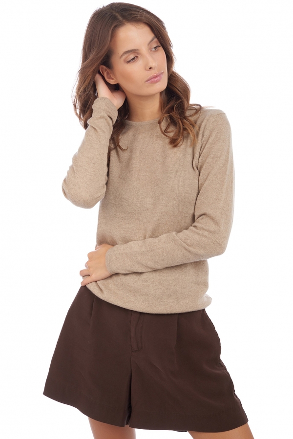 Cashmere ladies spring summer collection line natural brown m