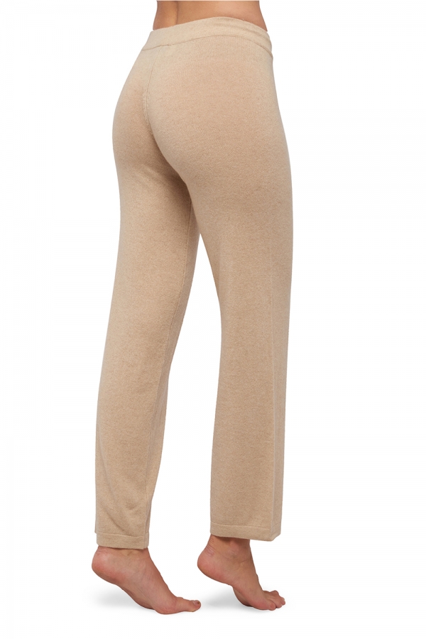 Cashmere ladies trousers leggings malice natural beige 2xl