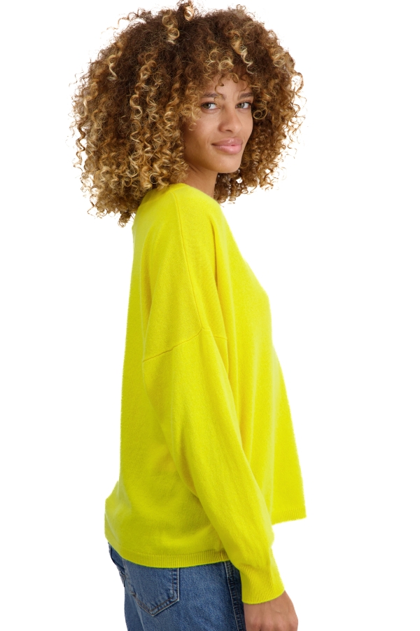Cashmere ladies v necks theia jaune citric 2xl