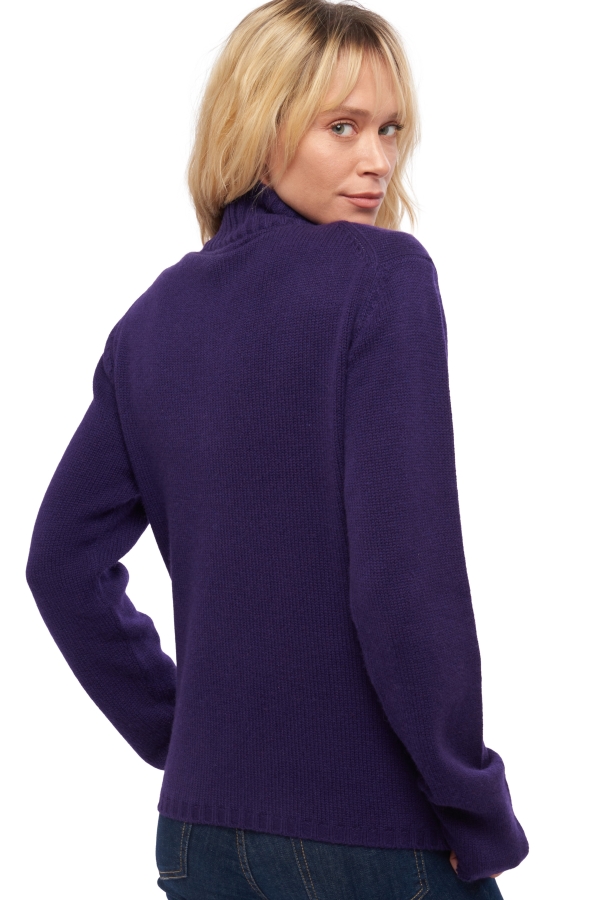 Cashmere ladies zip hood elodie deep purple 3xl